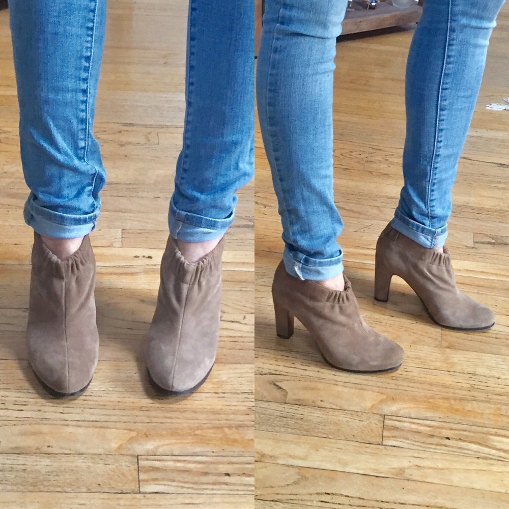 Sam Edelman Simone Tan Putty Suede Booties